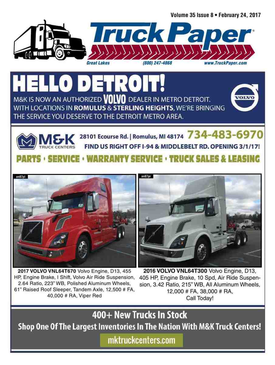 Reproduction of material appearing in Truck Paper is strictly prohibited without express prior written consent. Truck Paper is a registered trademark of ...