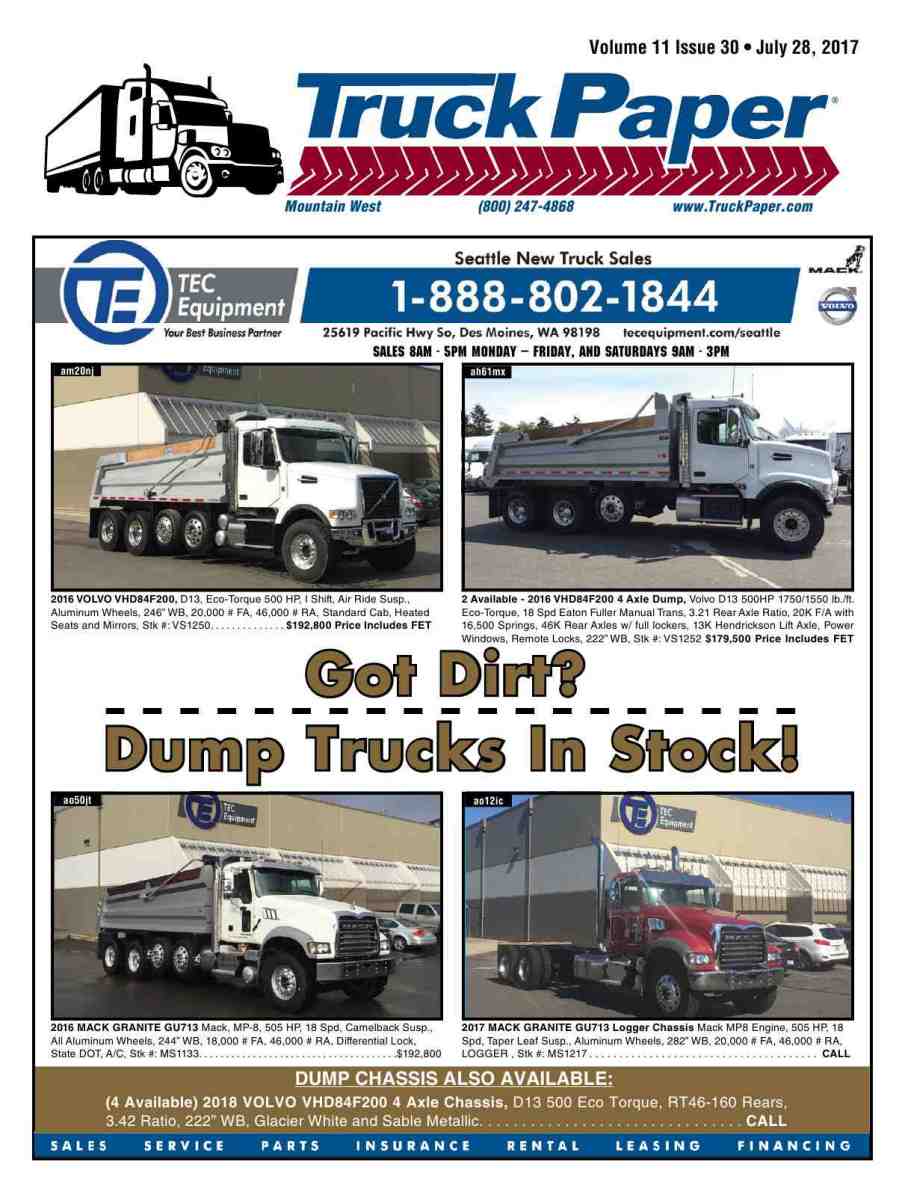 Reproduction of material appearing in Truck Paper is strictly prohibited without express prior written consent. Truck Paper is a registered trademark of ...